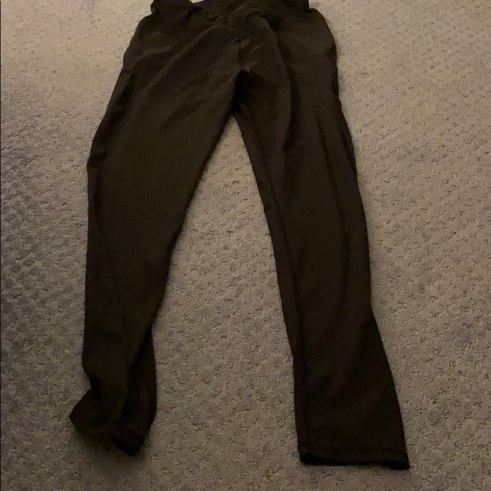 Black and grey athletic leggings